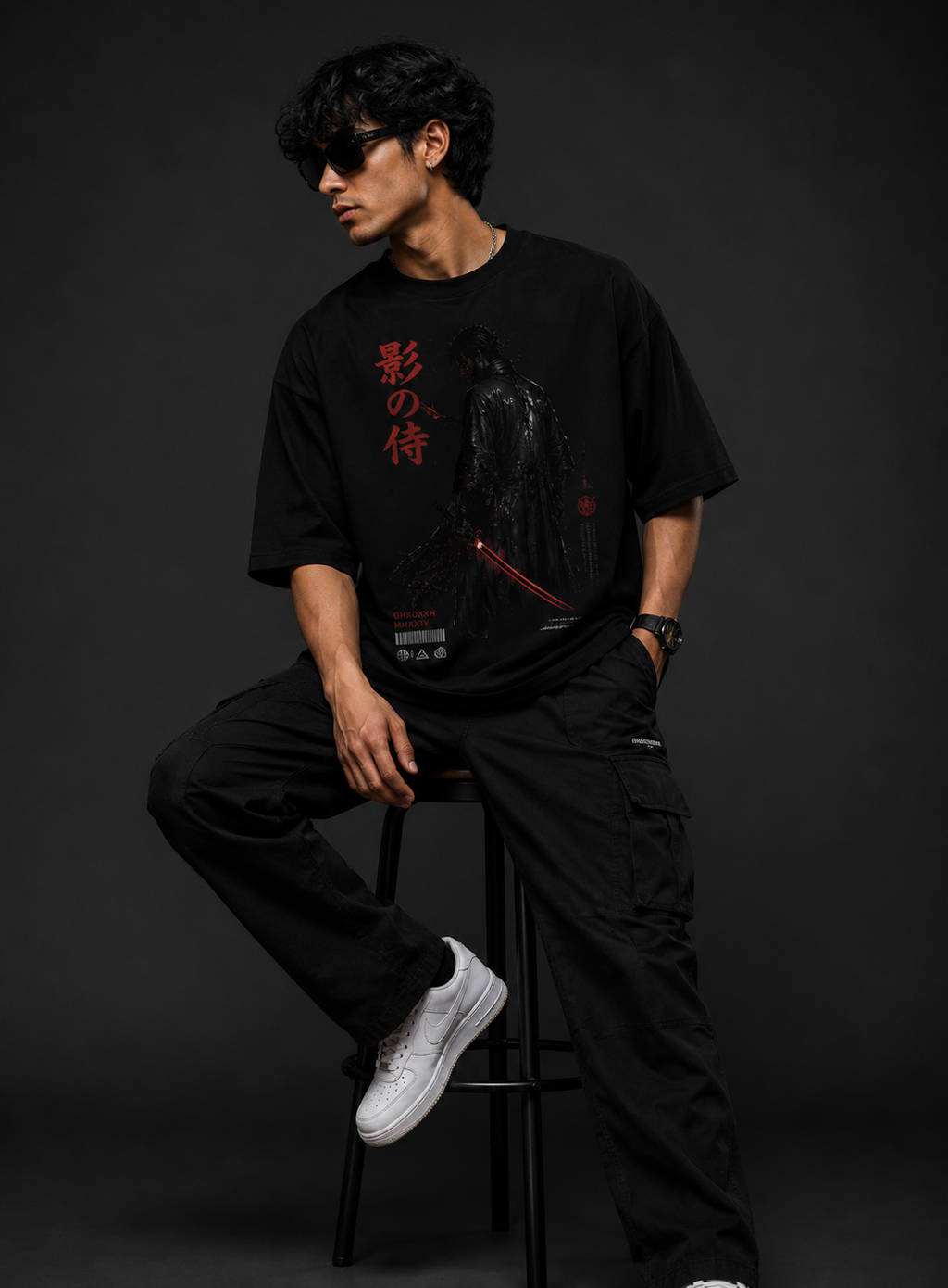 Shadow Samurai Oversized Streetwear T-Shirt